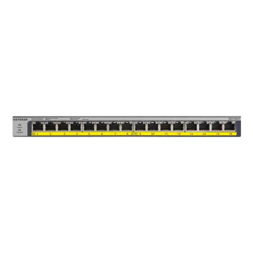 Netgear GS116LP 16-Port Gigabit Ethernet Rackmount Unmanaged PoE/PoE+ Switch