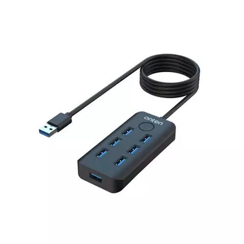 Onten OTN-8120 7 Port USB Male to Hepta USB Female Black USB HUB #OTN-8120