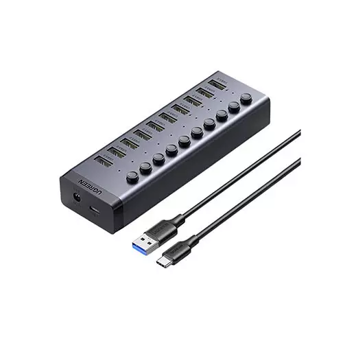 UGREEN CM482 USB Male to 10 USB Female 1 Meter Black USB HUB (30779)