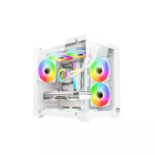 PC Power ICEBOX X2 Mid-Tower M-ATX Gaming Case (White)