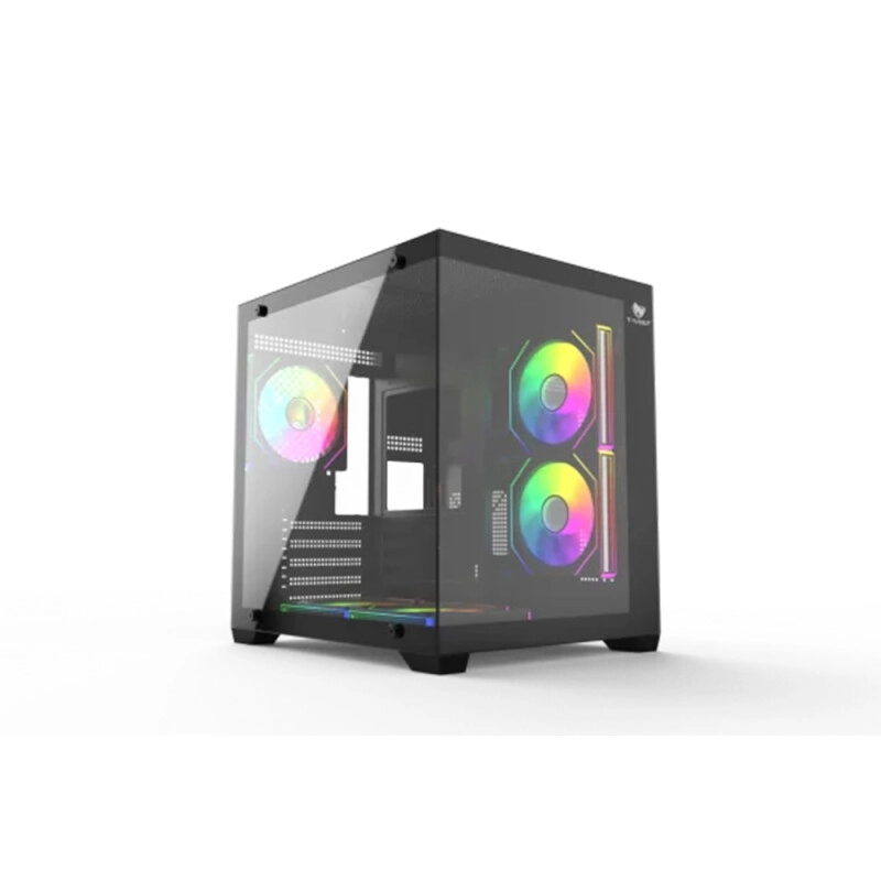 T-Wolf Mystery Box NV X5 Infinity ARGB M-ATX Gaming Case (Black)