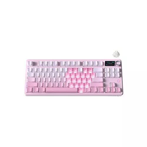 AJAZZ MK87 Tri-mode Litchi Switch Mechanical Keyboard (Gradient Pink)