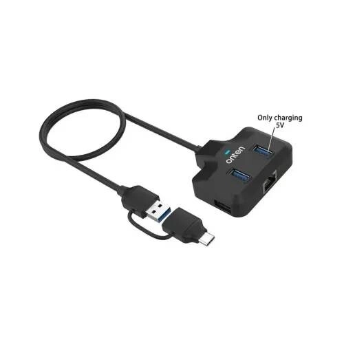 Onten OTN-UCA5311 5-in-2 USB Hub with LAN Adapter