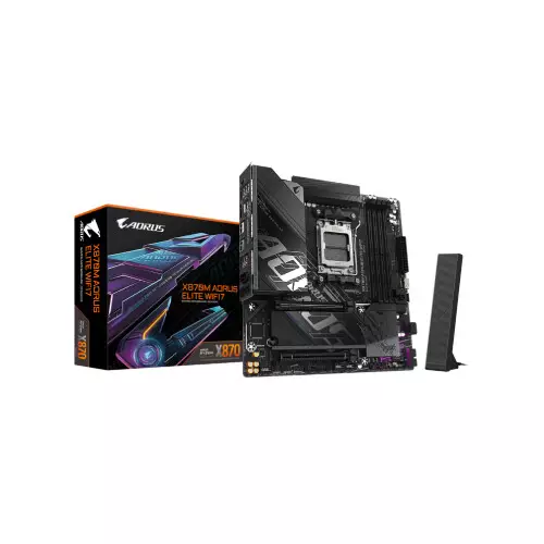 Gigabyte X870M AORUS ELITE WIFI 7 Micro ATX AM5 Motherboard