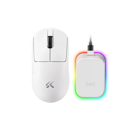 MCHOSE A7 V2 Pro Plus Lightweight Wireless Gaming Mouse White
