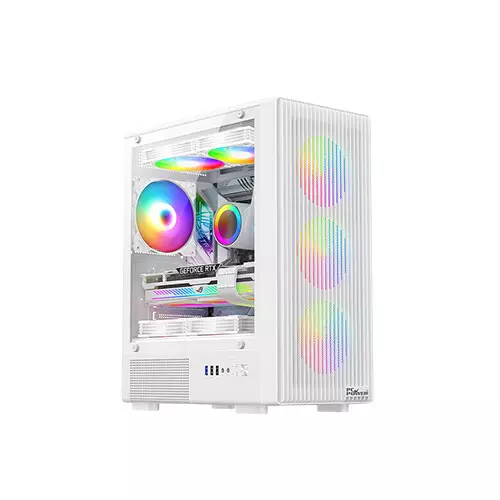 PC Power Air X Mesh Mid-Tower M-ATX Gaming Case (White)