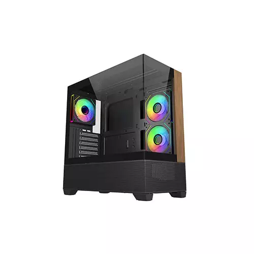 Cooler Master Elite 690 Wood Micro ATX Mid Tower Cabinet Case (Black)