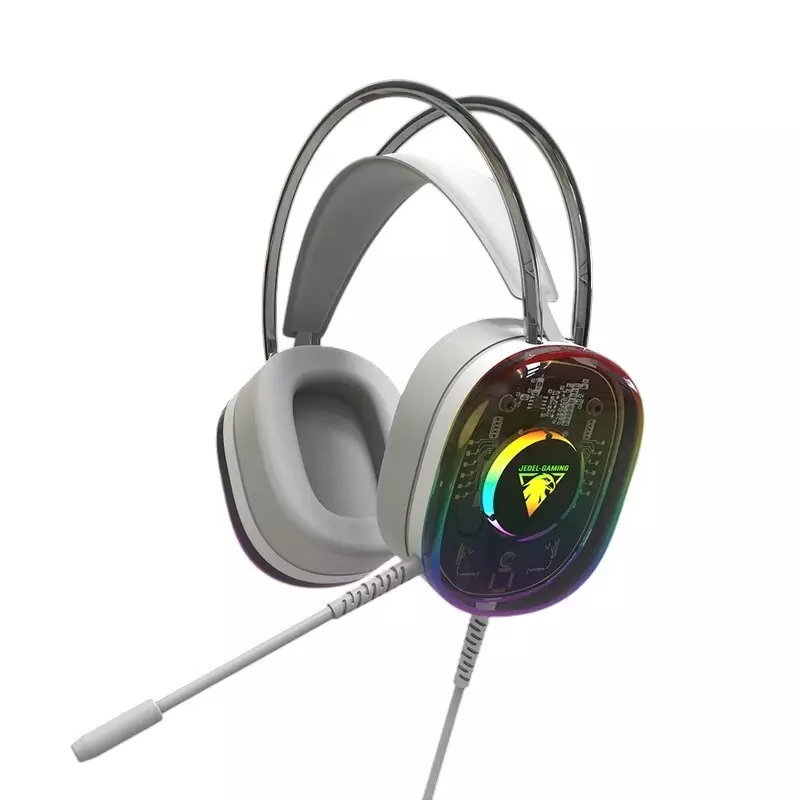 JEDEL GH580 Wired RGB ANC Headset White
