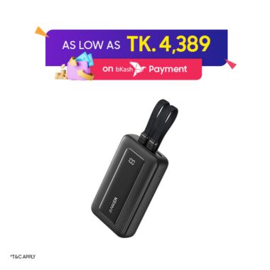 Anker Zolo 45W 20000mAh Fast Charging Power Bank with Built‑In Cables (A110M)