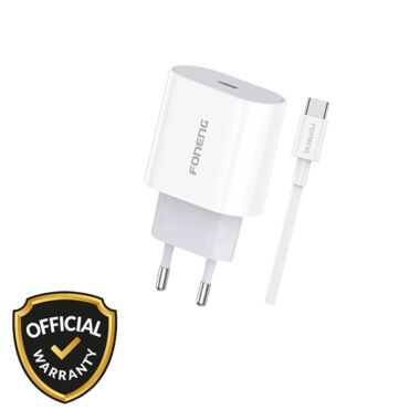 Foneng 20W GaN Charger with Type-C Cable (EU77)- White