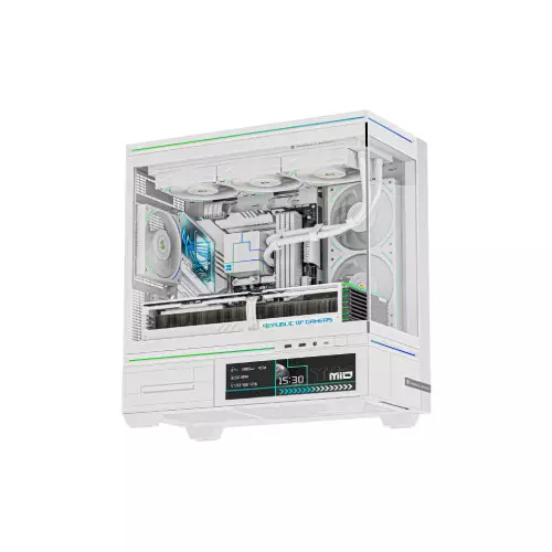 Thermalright M10W Vision Desktop Case with 6.9" LCD Display (White)