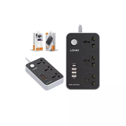 LDNIO SC3412 3 AC Outlets 3 USB Universal Power Strip