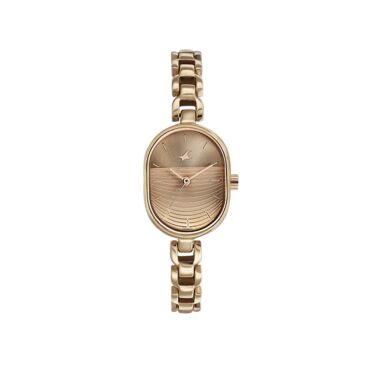 Fastrack Style Up Golden Dial Metal Strap Women’s Watch (NU6258WM01)