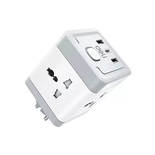 Deli ET426 2500W 4holes European Conventional Adapter