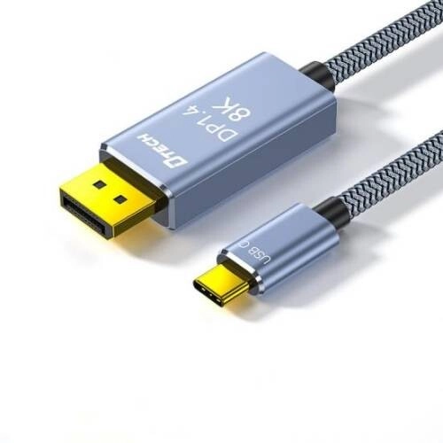 Dtech TB-2917 2m USB Type-C Male to DP Male Space Gray Cable