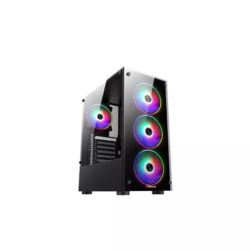 PC Power PP-GS2404 BK Crystal Glass Elite ATX Mid Tower Gaming Casing