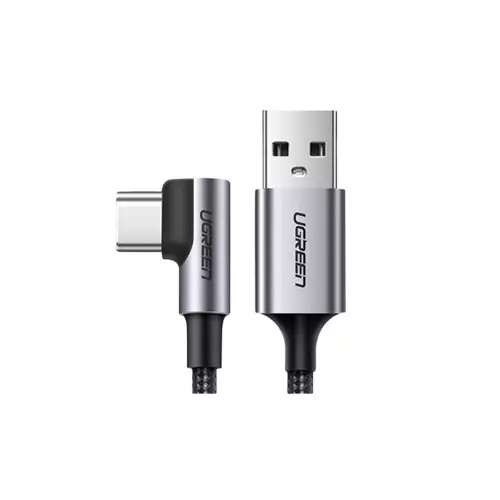 UGREEN 50942 Angled USB-C Male To USB2.0 A Male 3A Data Cable (90°Angle) - 2M