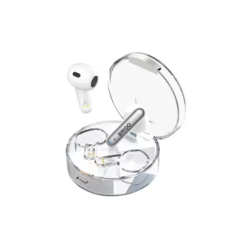 BWOO BW95 Half-in-ear Wireless Earbuds with Transparent Charging Case