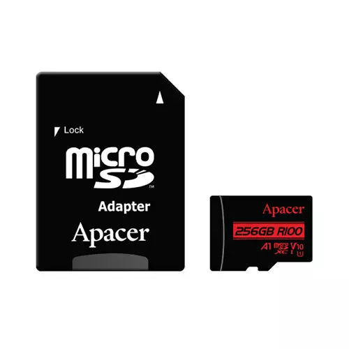 Apacer R100 256GB microSDXC UHS-I U3 V30 Class 10 Memory Card with Adapter