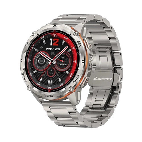 KOSPET TANK T3 ULTRA 2 Silicone + Steel Premium Smartwatch (Silver)
