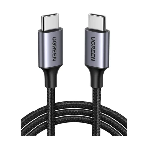 UGREEN US261 (50152) USB Type-C Male to Male, 2 Meter, Gray Black Charging & Data Cable #50152 (60W)