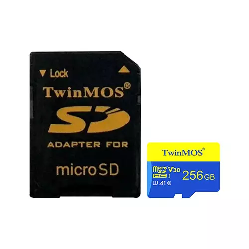 Twinmos 256GB MicroSDHC U3 Class 10 V30 A1 Memory Card with SD Adapter