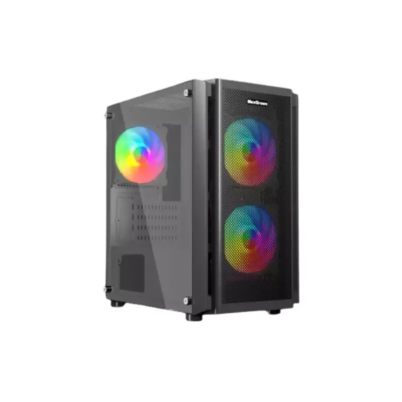 MAXGREEN 5510-MESH MID-TOWER ARGB M-ATX GAMING CASE WITH 230W PSU