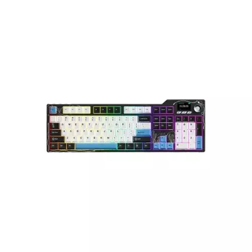 AJAZZ AK35I V4 Tri-Mode RGB Mechanical Keyboard - Black White Blue (Avocado switch)