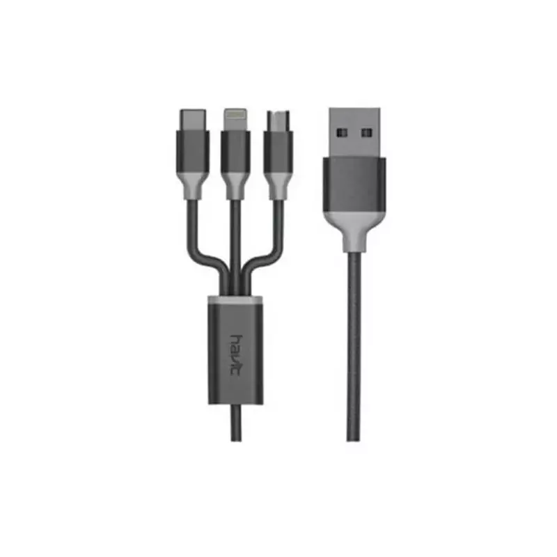 Havit H622 1.2M 3-In-1 Micro Type-C Data & Charging Cable