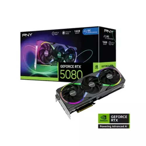PNY GeForce RTX 5080 16GB GDDR7 ARGB EPIC-X RGB OC Triple Fan Graphics Card