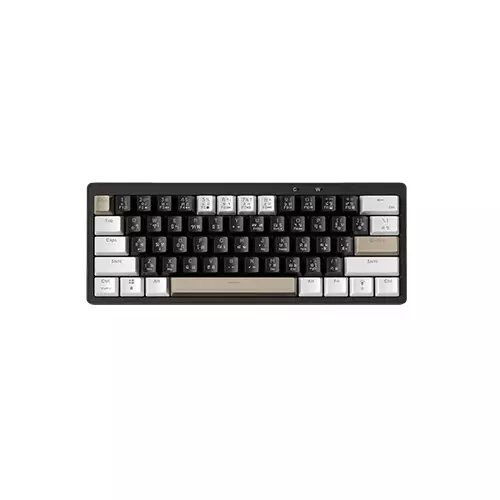 Zifriend AG61 Gasket Side RGB Yellow Switch streamer Mechanical Keyboard (Black&White&Light Brown)