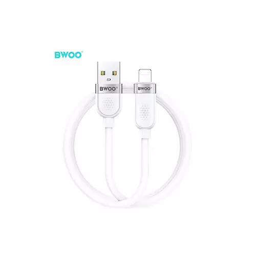 Bwoo BO-X315L USB Male to Lightning Male, 1 Meter, White Charging & Data Cable (15W, 3A)