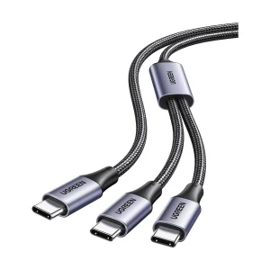 UGREEN US561 (35087) USB Type-C Male to Dual Male, 1.5 Meter, Black Charging Cable # 35087 (100W)