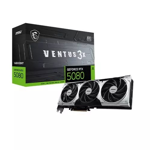 MSI GeForce RTX 5080 16G VENTUS 3X OC PLUS 16GB GDDR7 Graphics Card