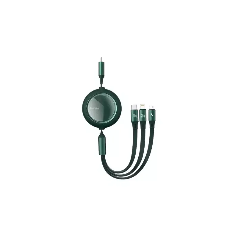 Baseus Type-C Male to Micro USB 1.2M Type-C Male Lightning Charging Data Cable (Green)