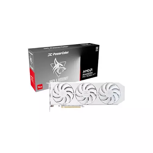 Powercolor RX9060XT 16G-L/OC/WHITE Hellhound Spectral AMD Radeon RX 9060 XT 16GB GDDR6 White Graphics Card