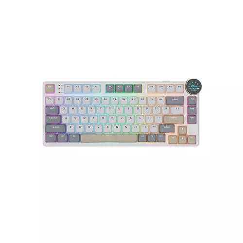 Royal Kludge N80 Low-Profile Tri-Mode RGB Mechanical Keyboard Pearly Dawn