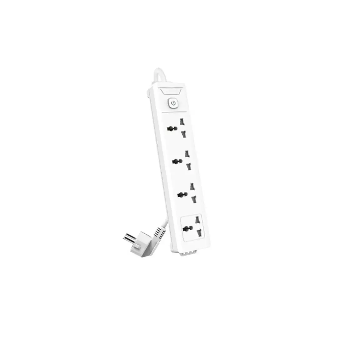Deli 2 Pin 4 Port White Power Strip # ET404 (5 Meter)