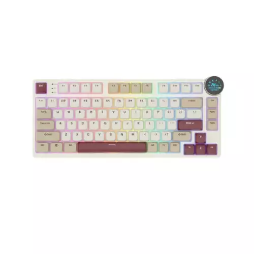 Royal Kludge N80 Low-Profile Tri-Mode RGB Mechanical Keyboard - Rosy Clouds (Brown switch)
