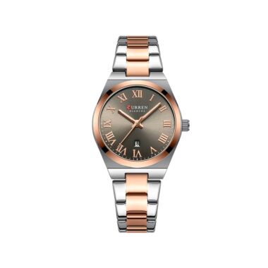 Curren 9095 Latest Model Creative Steel Women’s Fashion Watch- Ash & Rose Gold
