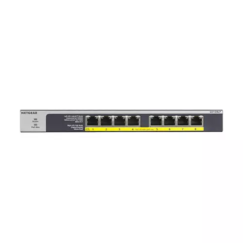 Netgear GS108LP 8-Port Gigabit PoE Unmanaged Rackmount Switch (PoE Budget 60W)