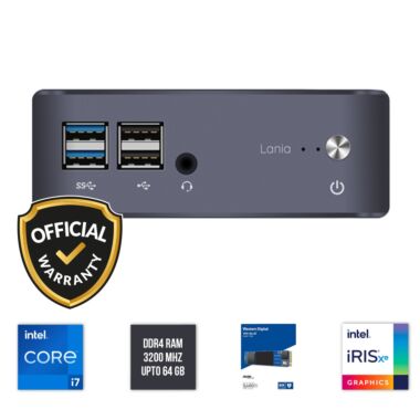 Qbits Lania X1 Mini PC Intel® Core™ i7 11th Gen Performance Kit 16GB DDR4 RAM 1TB M.2 NVMe SSD Windows 11 Desktop