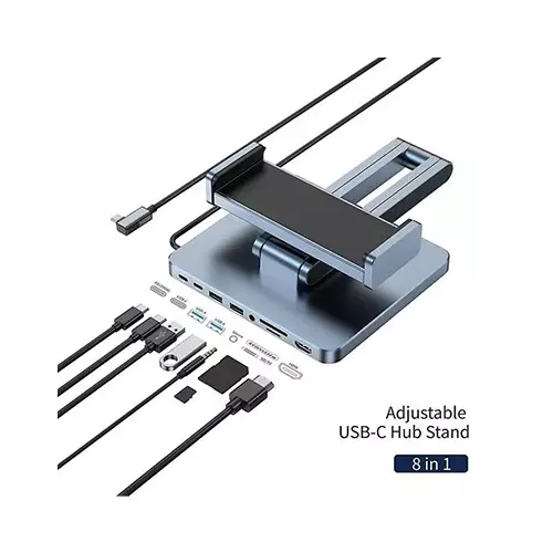 WIWU AH801 Aluminum Alloy Folding Tablet Stand with Docking Station